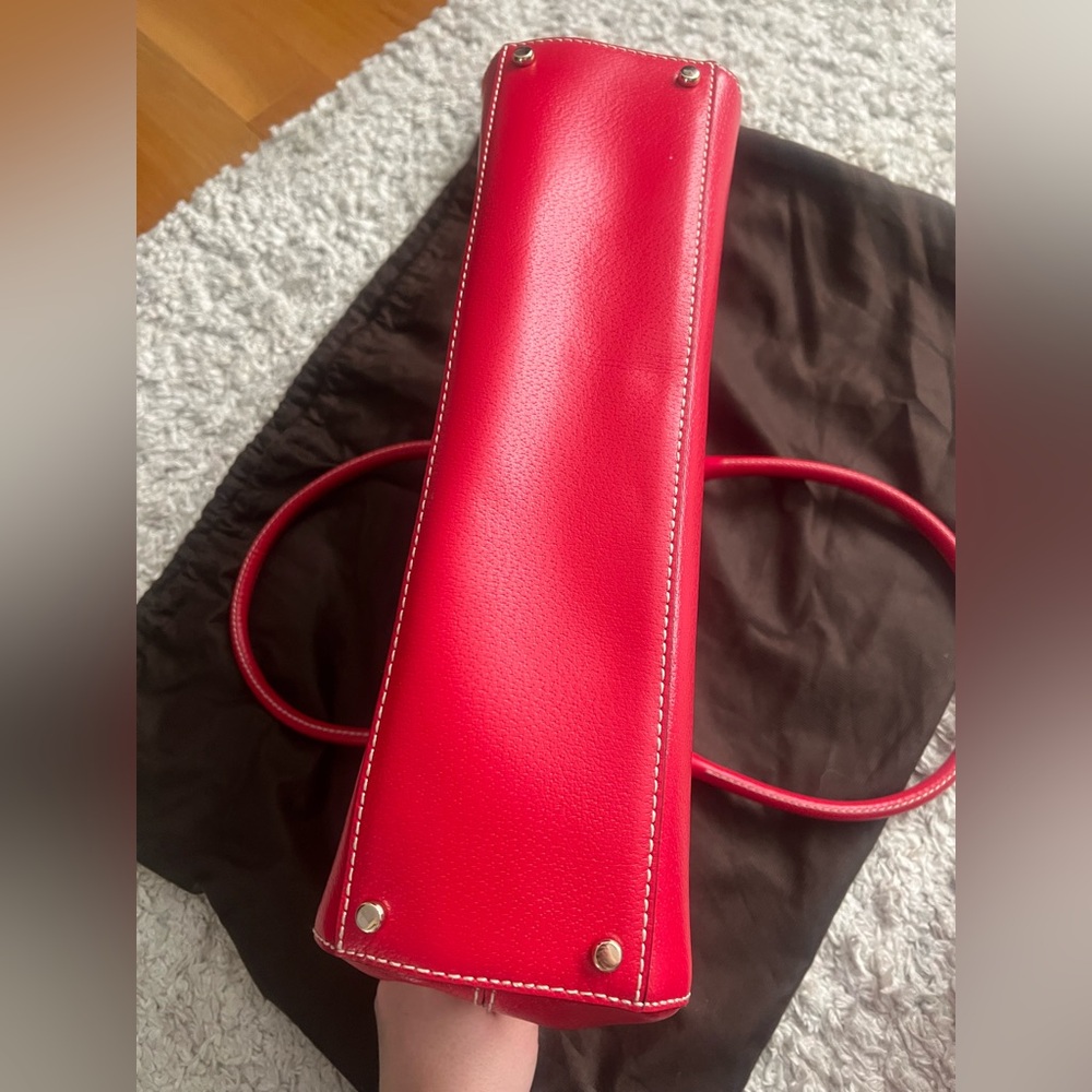 KATE SPADE Large Red Leather Tote Briefcase Shoulder Bag with Three Sections - Picture 12 of 12